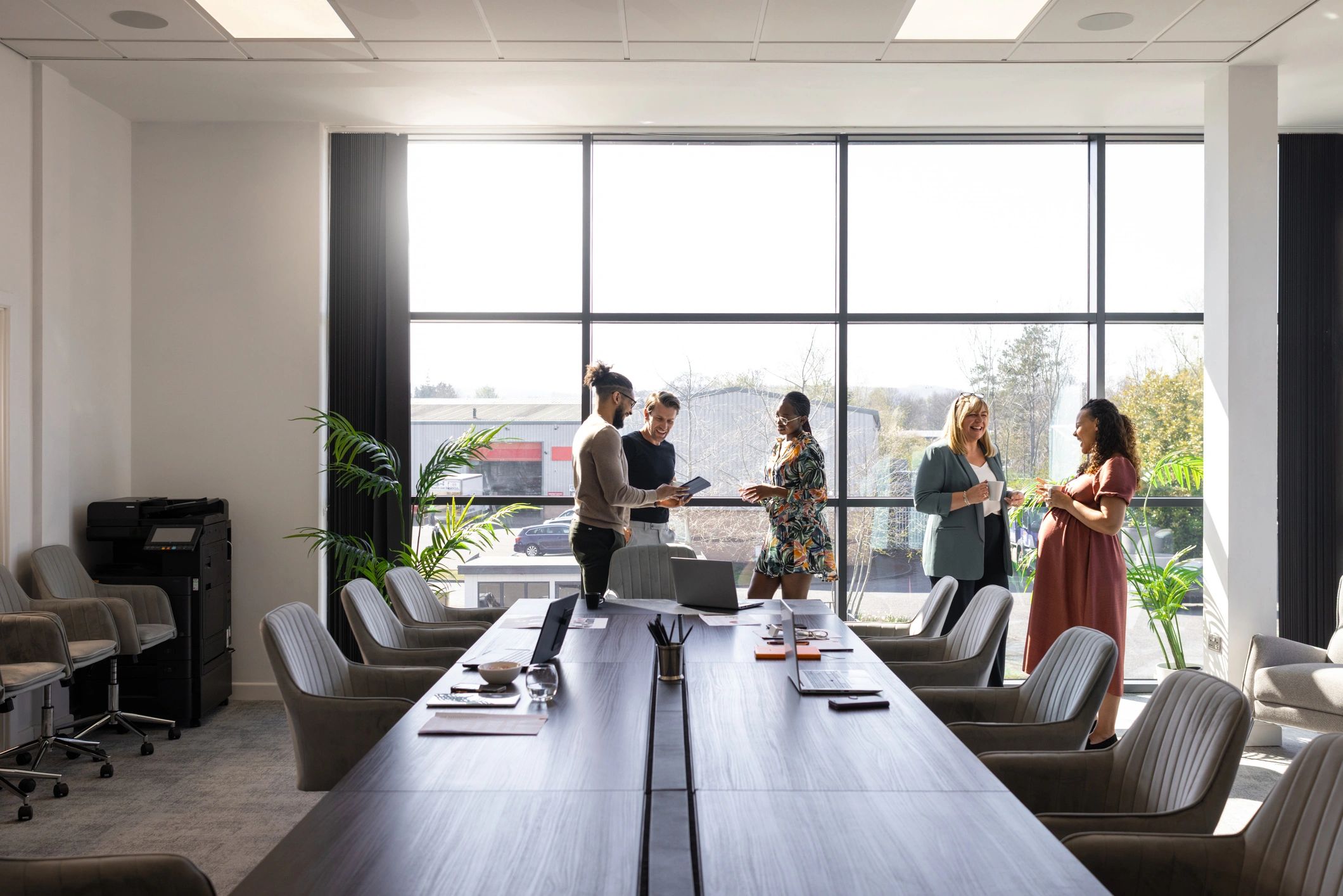 Business colleagues discussing plans during a meeting