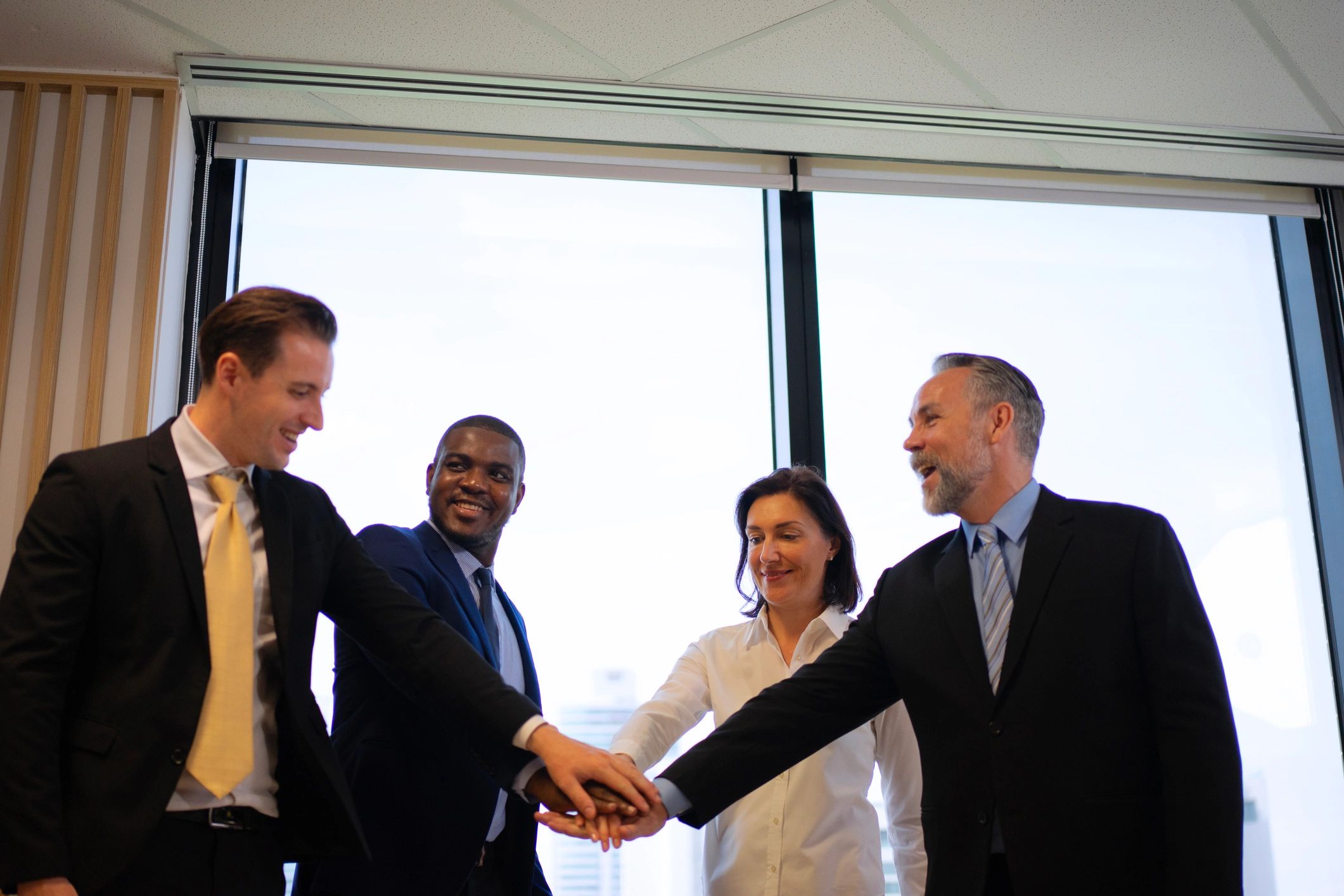 Business team collaborating in a modern office